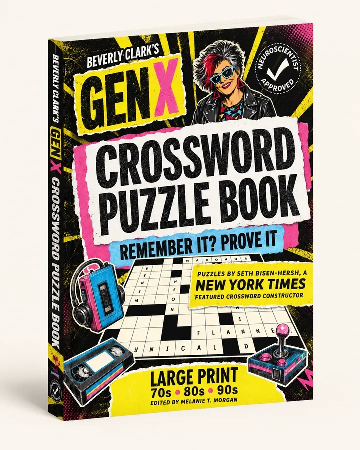 Paperback mockup of Beverly Clark Gen X crossword puzzle book