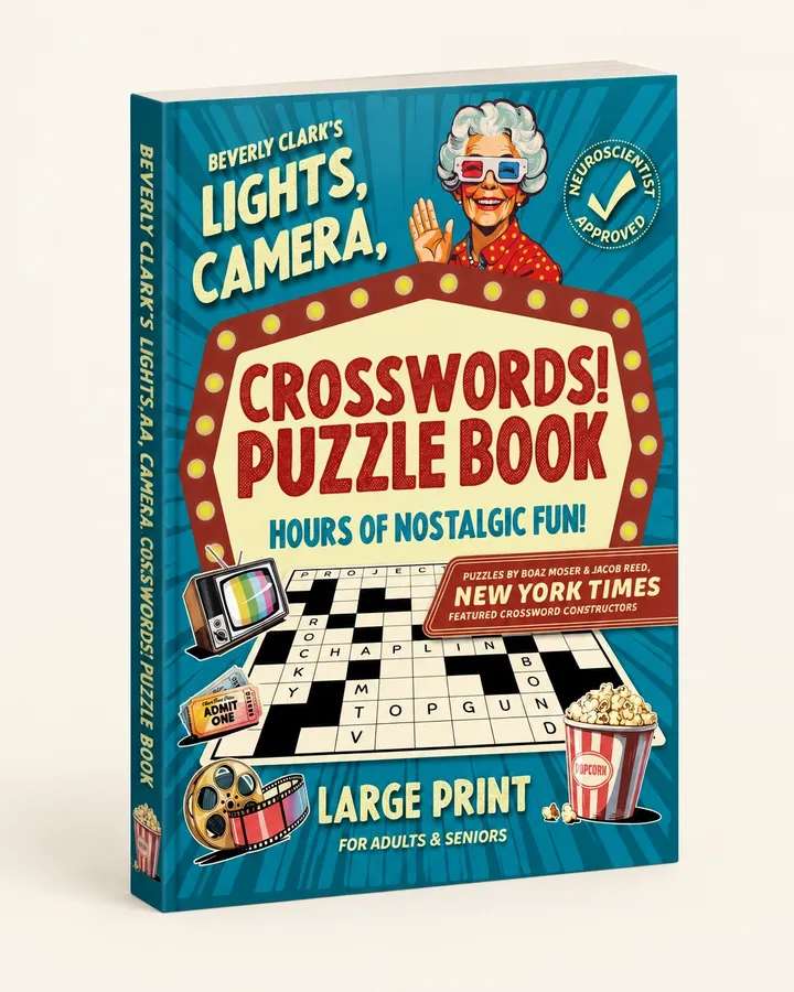 Paperback mockup of Beverly Clark movie crossword puzzle book